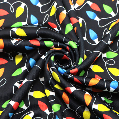 christmas day bulb light bulbs printed fabric