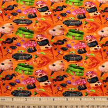 Load image into Gallery viewer, orange series spider spider web cake cupcake ice cream popsicle donuts printed fabric
