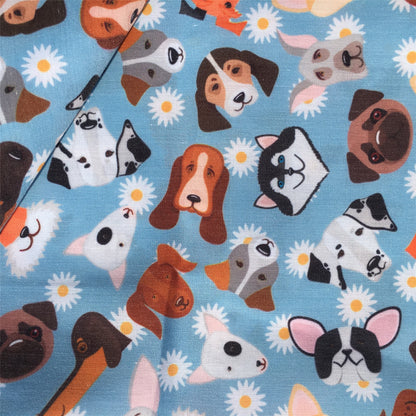 flower floral dog puppy printed fabric