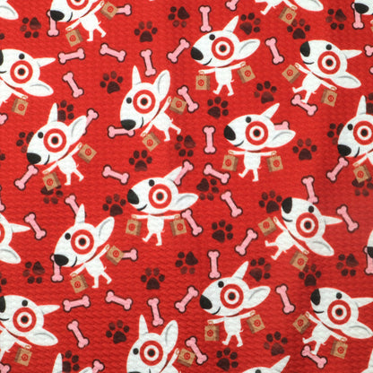 red series footprint paw printed fabric