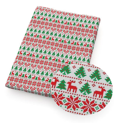 bowknot bows deer reindeer giraffe christmas tree christmas day printed fabric