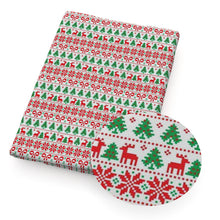 Load image into Gallery viewer, bowknot bows deer reindeer giraffe christmas tree christmas day printed fabric
