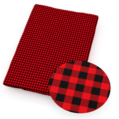 plaid grid christmas day printed fabric
