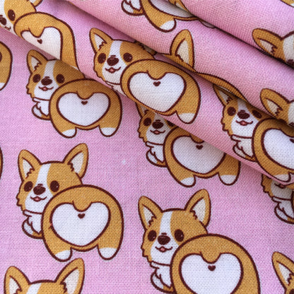 pink series dog puppy printed fabric