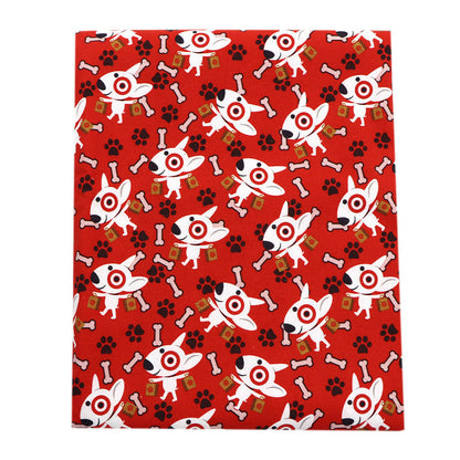red series footprint paw printed fabric