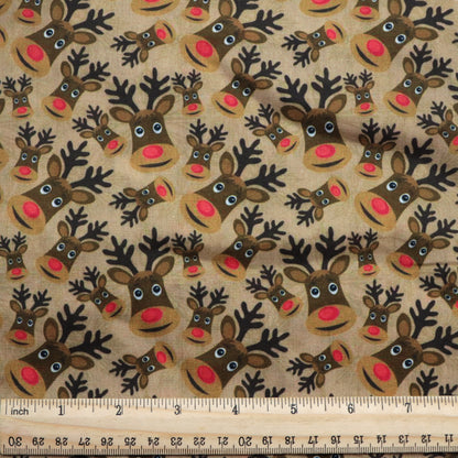 christmas day deer reindeer giraffe printed fabric