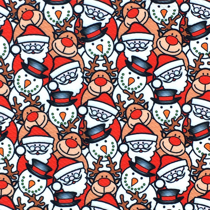 snowman christmas day deer reindeer giraffe printed fabric