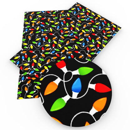 christmas day bulb light bulbs printed fabric