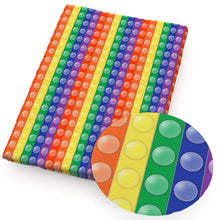 Load image into Gallery viewer, stripe gradient color push pop it rainbow printed fabric
