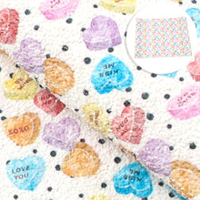 Load image into Gallery viewer, dots spot heart love valentines day xoxo printed fabric
