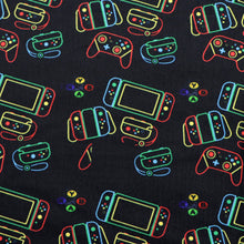 Load image into Gallery viewer, black series game game console rainbow color printed fabric
