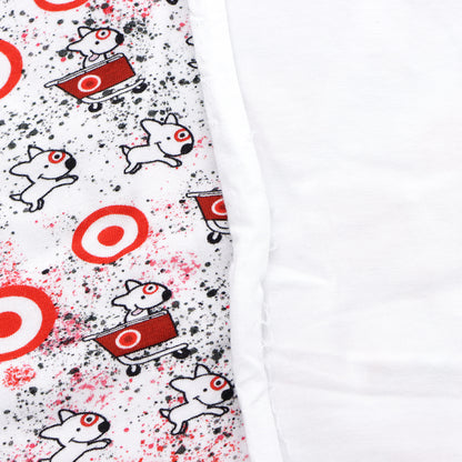 paint splatter round oval printed fabric