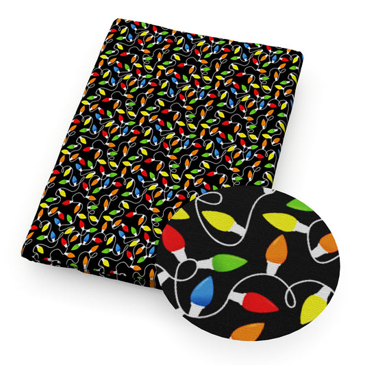 christmas day bulb light bulbs printed fabric