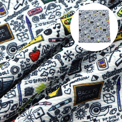 back to school printed fabric