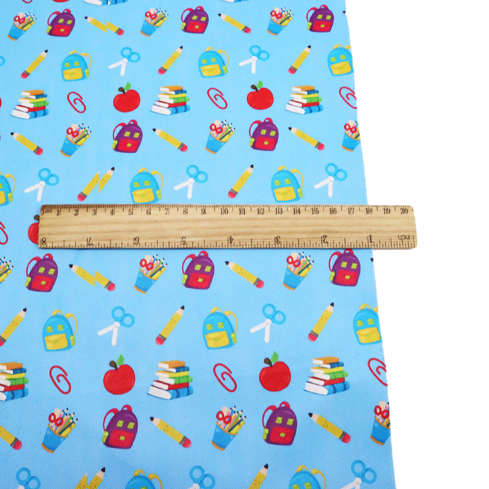 back to school abc printed fabric