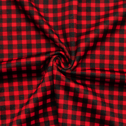 plaid grid christmas day printed fabric