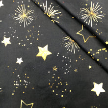 Load image into Gallery viewer, black series star starfish firework printed fabric
