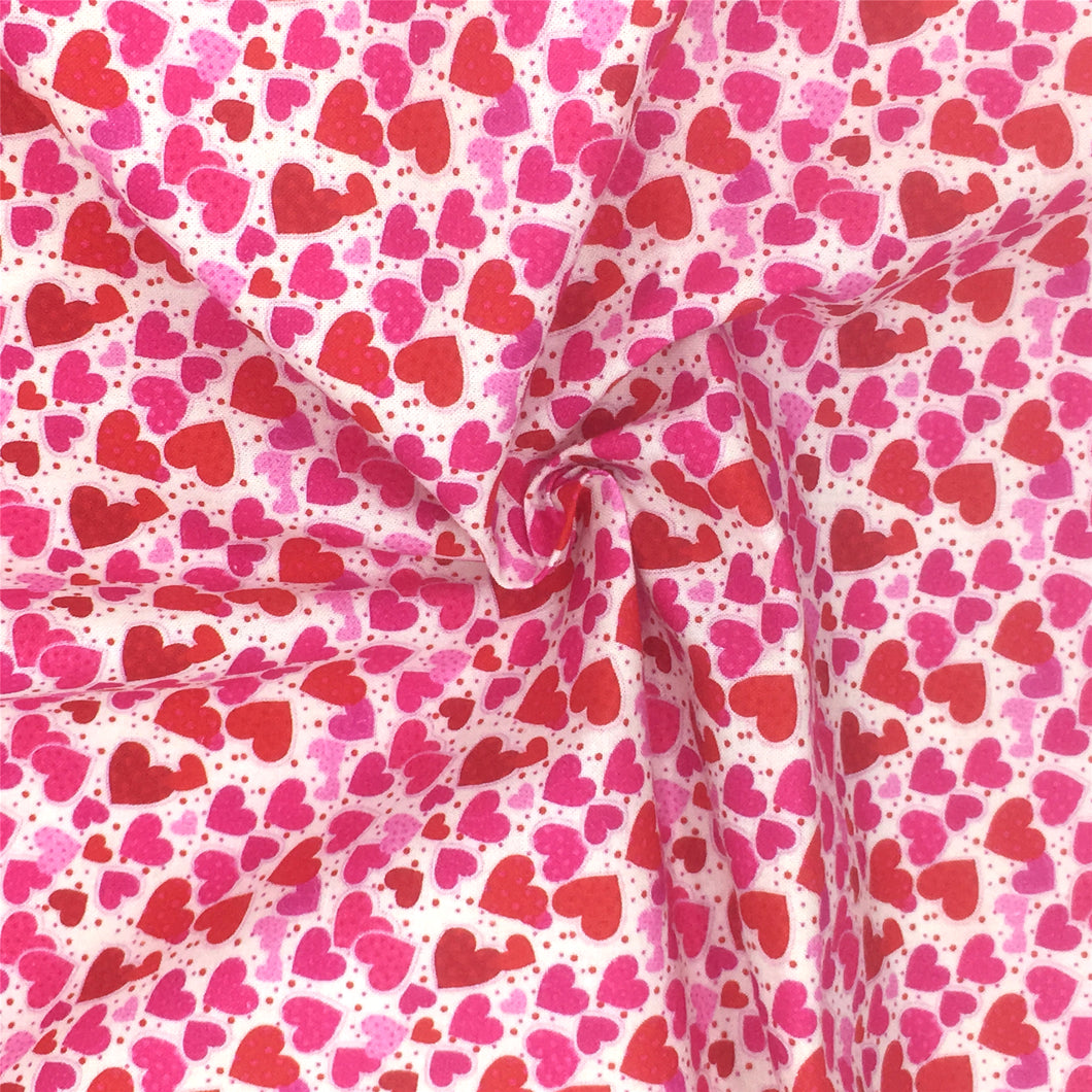 heart love printed fabric