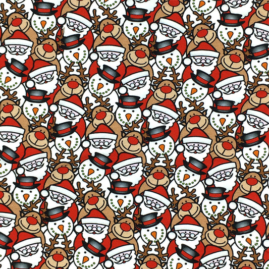 snowman christmas day deer reindeer giraffe printed fabric