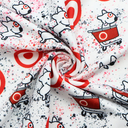 paint splatter round oval printed fabric