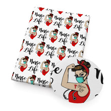 Load image into Gallery viewer, nurses doctor health letters alphabet printed fabric
