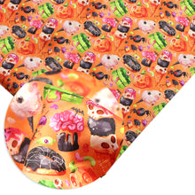 Load image into Gallery viewer, orange series spider spider web cake cupcake ice cream popsicle donuts printed fabric
