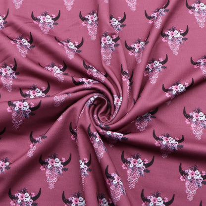 flower floral red series cow pattern printed fabric