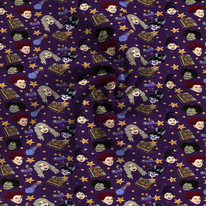 purple series star starfish printed fabric