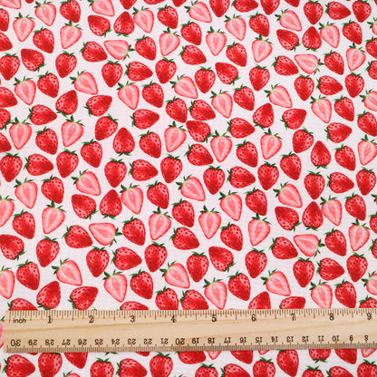 strawberry fruit red series printed fabric