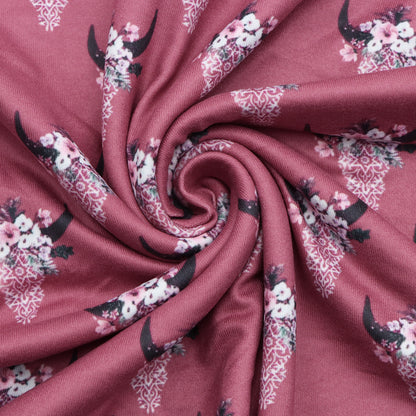 flower floral red series cow pattern printed fabric
