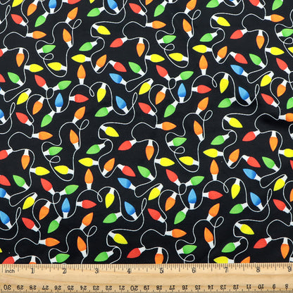 christmas day bulb light bulbs printed fabric