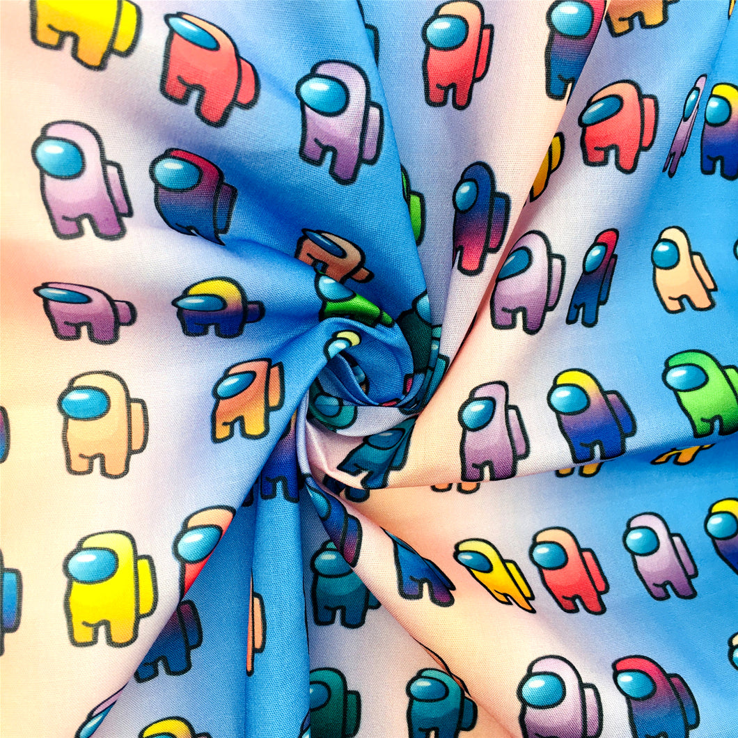game console gradient color printed fabric