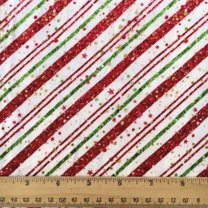 stripe christmas day star starfish printed fabric