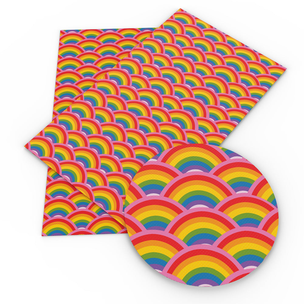 rainbow color geometric patterns printed fabric