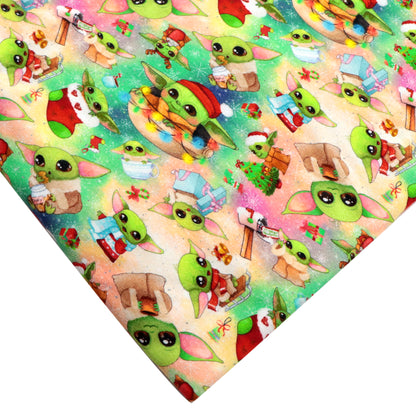 christmas day green series printed fabric