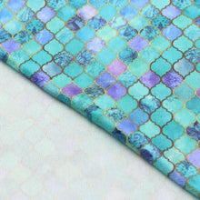 Load image into Gallery viewer, rhombus fish scales mermaid scales moroccan lattice printed fabric
