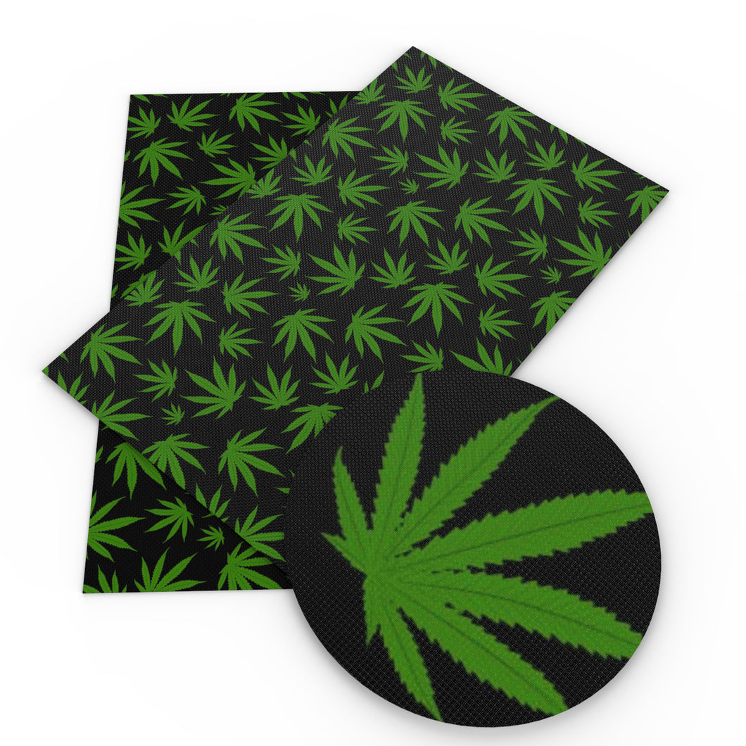 maple leaf green series plant printed fabric