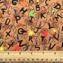Load image into Gallery viewer, letters alphabet bulb light bulbs christmas day happy new year printed fabric
