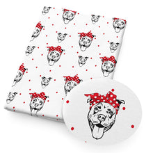 Load image into Gallery viewer, dog puppy dots spot bowknot bows printed fabric
