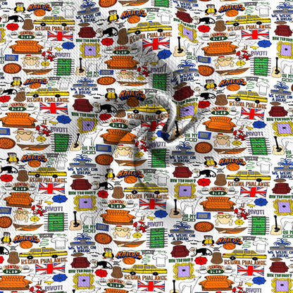 pizza hut pizza printed fabric