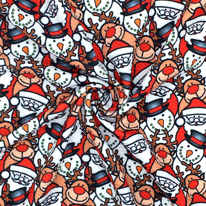 snowman christmas day deer reindeer giraffe printed fabric