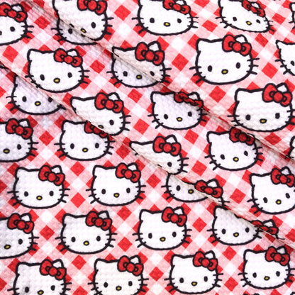 plaid grid red series printed fabric