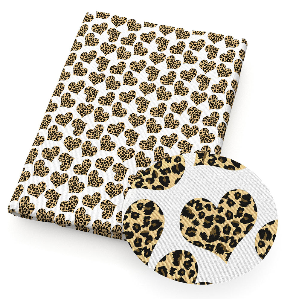valentines day heart love leopard cheetah printed fabric