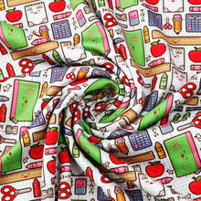 Load image into Gallery viewer, back to school abc printed fabric
