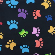 Load image into Gallery viewer, footprint paw paint splatter black series printed fabric
