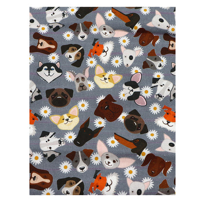 flower floral dog puppy printed fabric