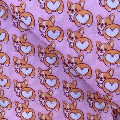 pink series dog puppy printed fabric