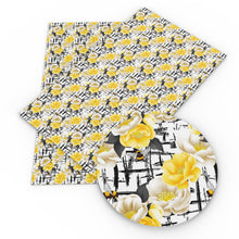 Load image into Gallery viewer, flower floral bee printed fabric
