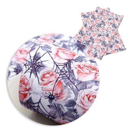 flower floral spider spider web printed fabric