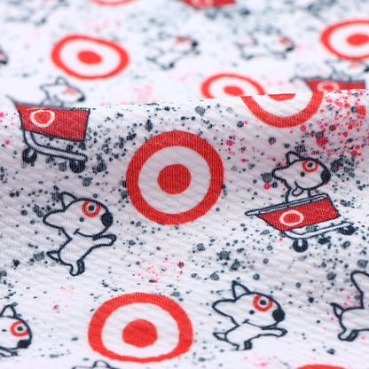 paint splatter round oval printed fabric